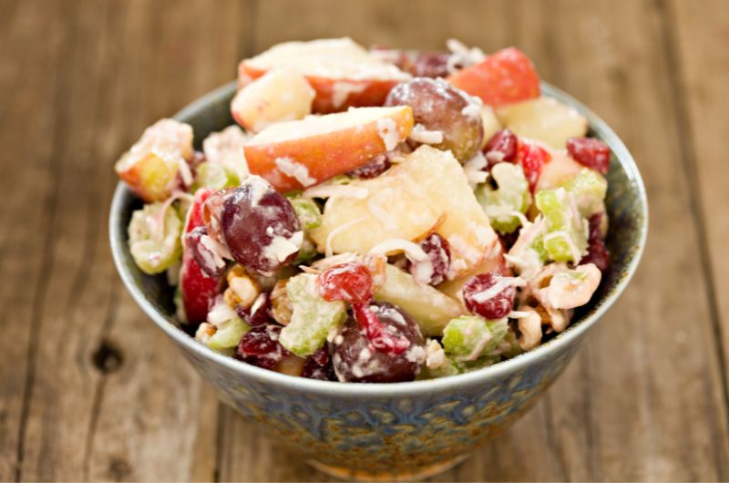 Thanksgiving Salad with Marple Syrup and Cranberries